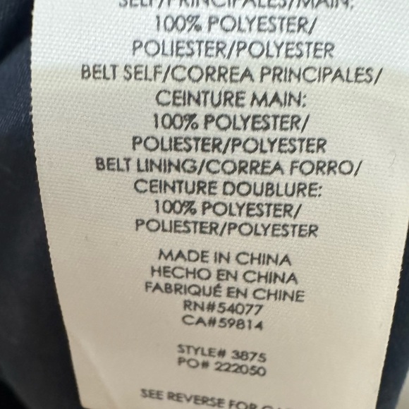 CAbi Decked Out Navy Blue Floral Velvet Dress Size Large - Picture 4 of 4